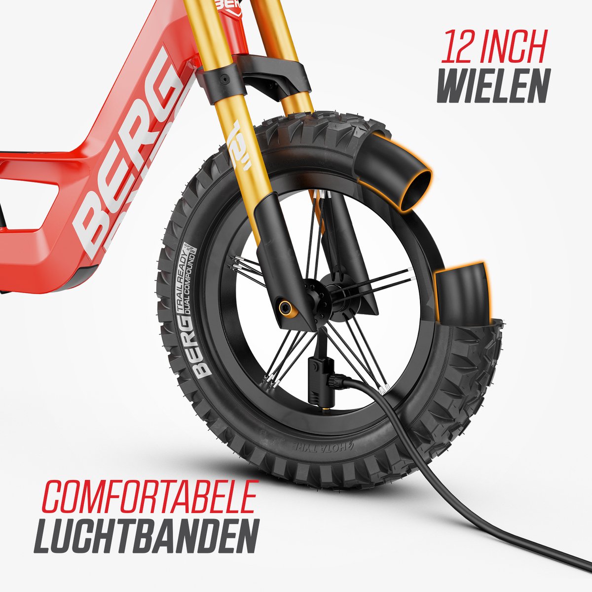 BERG Biky Cross Red Loopfiets - 12 inch - Met handrem thumbnail 3