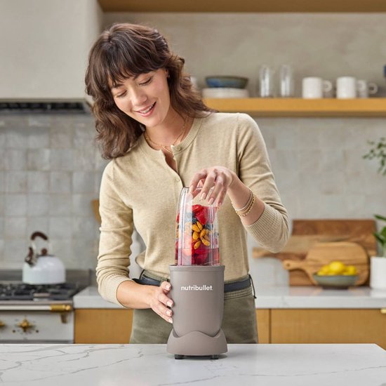 Nutribullet Exclusive - Blender - 900 Watt - Smoothie Maker - Incl. To Go Deksel & Accessoires - 700 ml Drinkbeker BPA & BPS-vrij - Grijs - Mocca van Merkloos — afbeelding 5