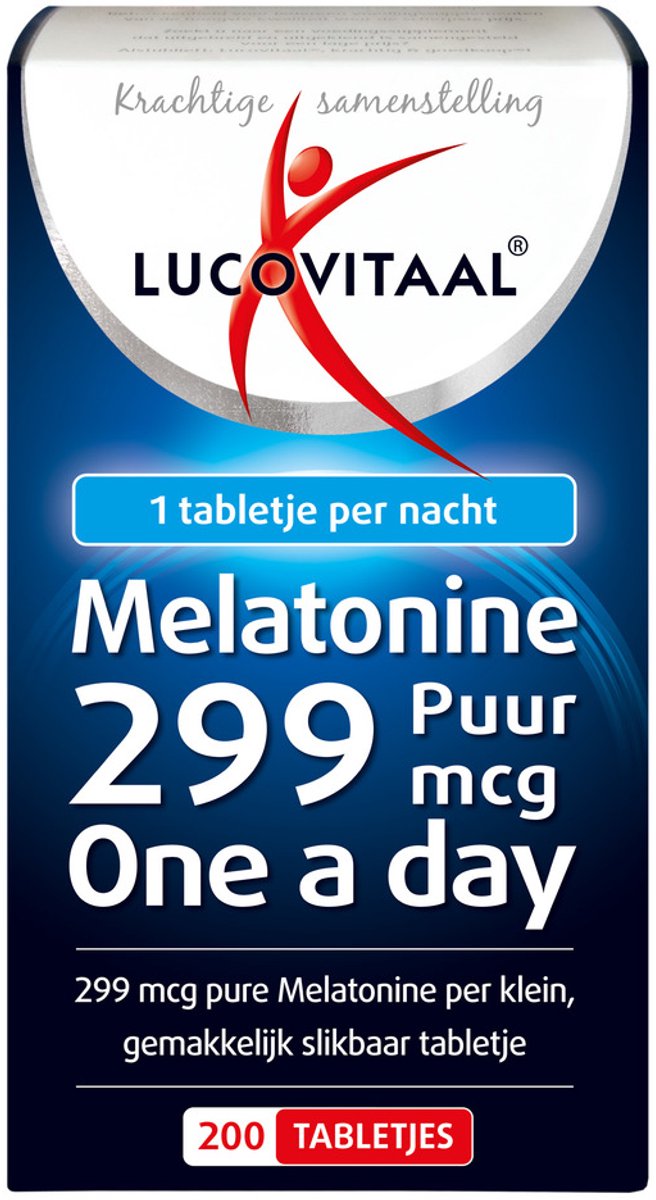 Bol.com Lucovitaal - Melatonine Puur 299 mircogram - 200 tabletten - Voedingssupplement aanbieding