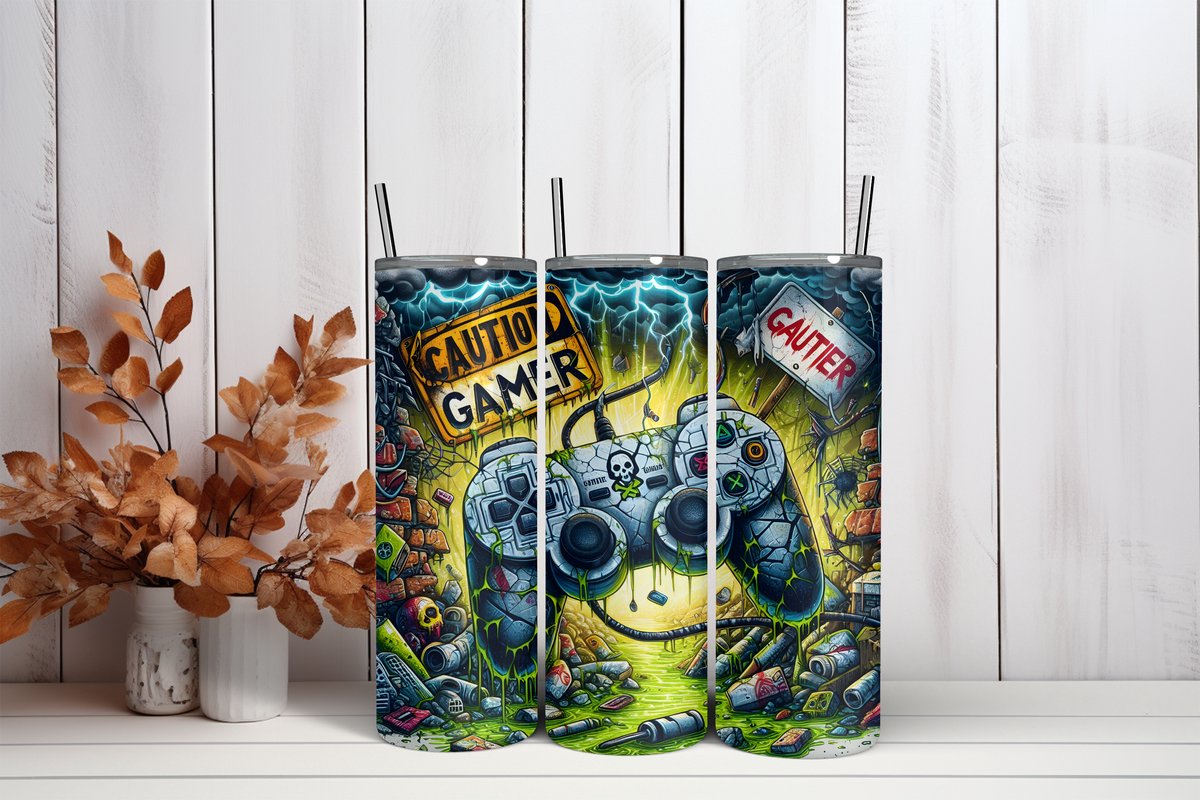 Thermosbeker gamer - 600 ml RVS Tumbler met Rietje - Cadeau - Schoolbeker - Antilek dop - Vaatwasserbestendig - Werkbeker - To go beker - Zomaar