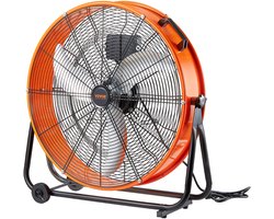 VEVOR Trommelventilator Vloerventilator Staande Ventilator 3 Snelheden 145W Incl. Timer