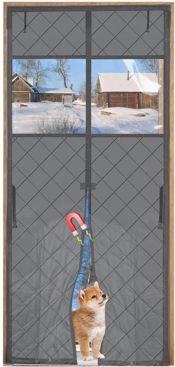 Geïsoleerd Deurgordijn met Magneetstrips - Winddicht en Warmtehoudend