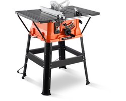 VEVOR Tafelzaag met Standaard, 1800W, 254mm Zaagblad O.d, 200mm Max Zaagcapaciteit, 4800 RPM Zaagsnelheid, met 24-tands Zaagblad, voor Doe-het-zelf Houtbewerking en Meubelmaken