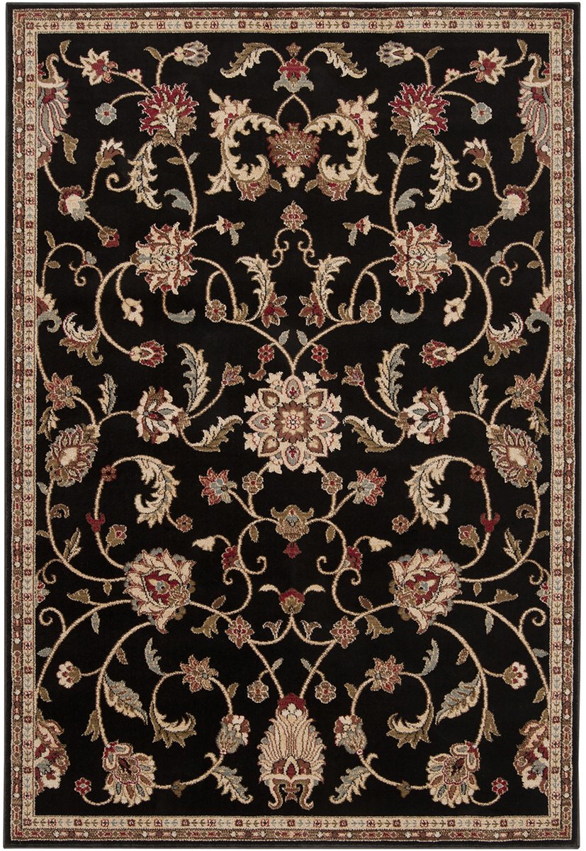 SURYA - BEKURI Traditioneel Boho Tapijt in Zwart
