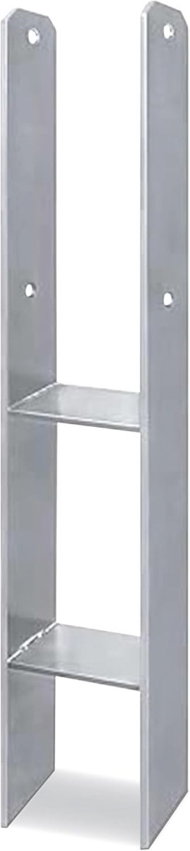 2 Stuks H-Anker Hekpalen, Set Van 101x60x600mm van Thermisch Verzinkt Staal(Materiaaldikte 5mm), Universele H-Paaldrager, Houten Palen, Bodemplaat voor Terrassen/Hekken/Carport/Palen Tuin, NAIZY