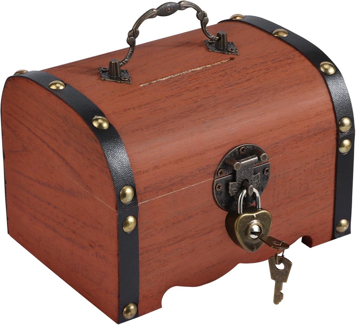 Decoratieve Houten Schatkist met Veiligheidsslot voor Opslag en Cadeaus
