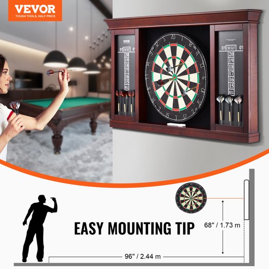 VEVOR Dartkastset Officieel Dartbord MDF Darts 45x3,8cm Dartbord van Merkloos — afbeelding 3