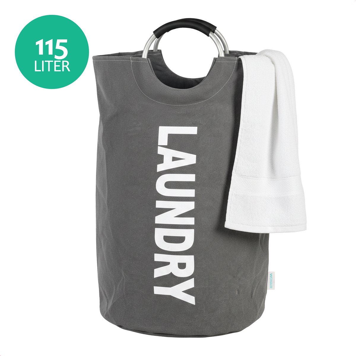 Bol.com Wonair Wasmand – Waszak – Opvouwbaar – 115L – Donkergrijs aanbieding