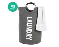 Wonair Wasmand – Waszak – Opvouwbaar – 115L – Donkergrijs