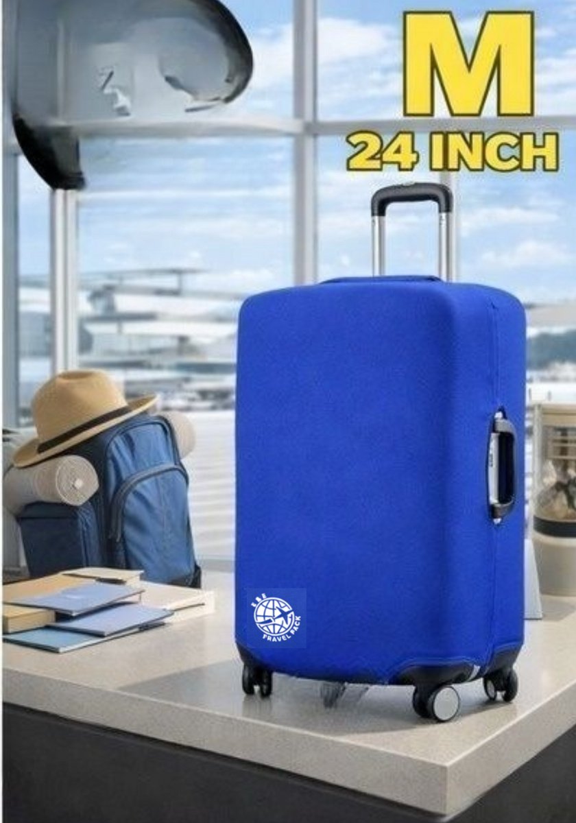 Wasbare Elastische Kofferhoes Bagage Beschermhoes Maat M-24 inch- E&E Travel Pack-Reiskofferhoes, Trolley Protector Cover Kofferhoes, bagagehoes, bagagehoes, vakantie, reizen beschermhoes, koffer (24 inch), vliegtuig Travel ROOD/BLAUW/ZWART