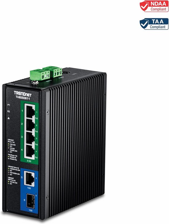 HCX 6-poorts 2.5G Multi-Gigabit Switch – 4x 2.5G Ethernet + 2x 10G SFP+, Plug-and-play, Ventilatorloos En Stil