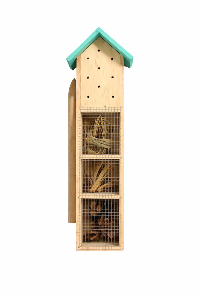 Insectenhotel op Paal - Bijenhotel - Educatief en Leuk om te Observeren in de Tuin - Bijenkorf - Vlinderkast - Animal King - Vlinderhotel - Insectenhuis - Blauw