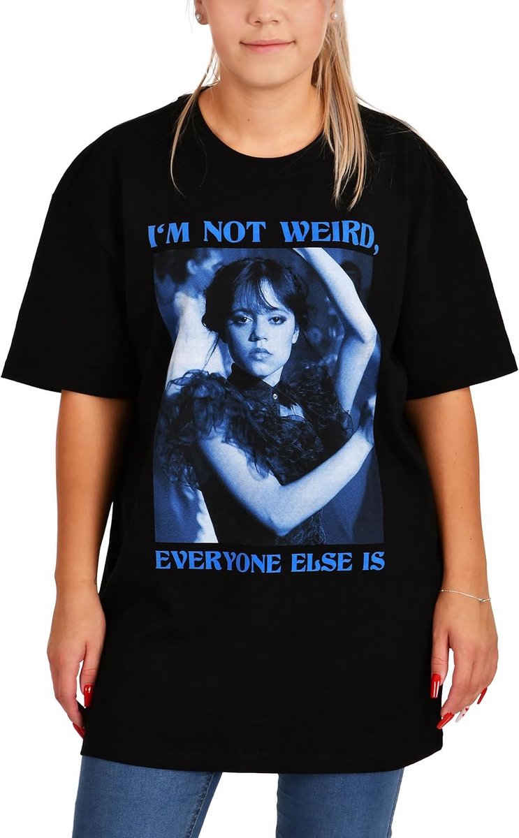 Oversized T-Shirt Uniseks Zwart Katoen met Diverse Motieven