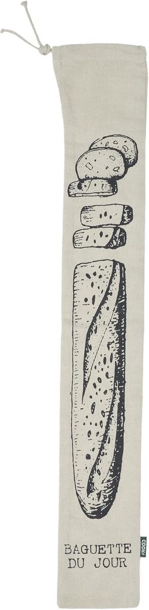 Broodzak voor stokbrood en brood, herbruikbaar en textiel