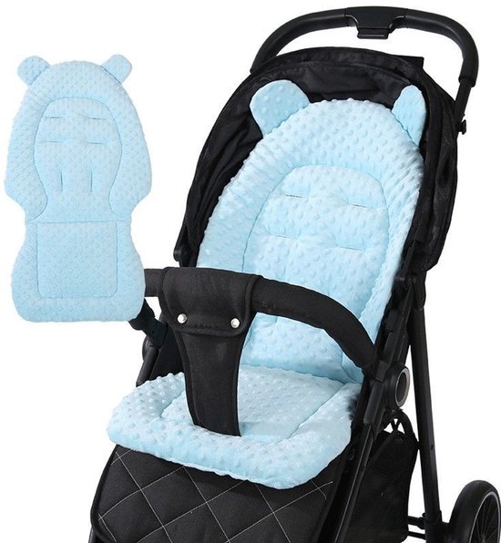 Coussin de poussette, insert réversible pour poussette, coussin de coton respirant épaissi, coussin de coton, revêtement de poussette, tapis de poussette confortable pour poussette, doublure matelassée pour, bluw