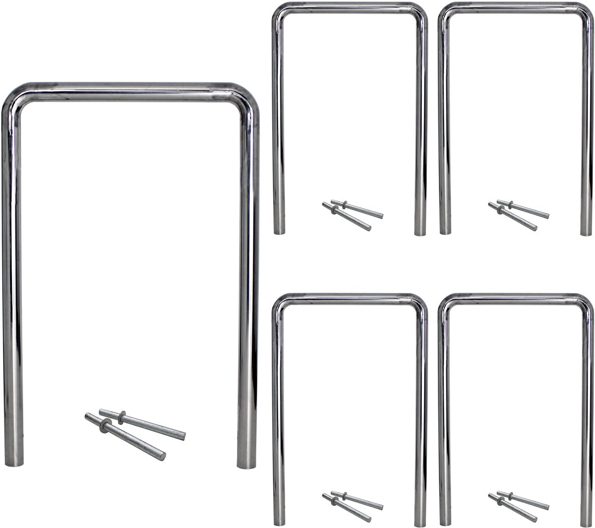 5 x Fietsenrek 118 x 78 cm roestvrij staal Ø 60 mm type U Beton in Fietsenrek Parker type U