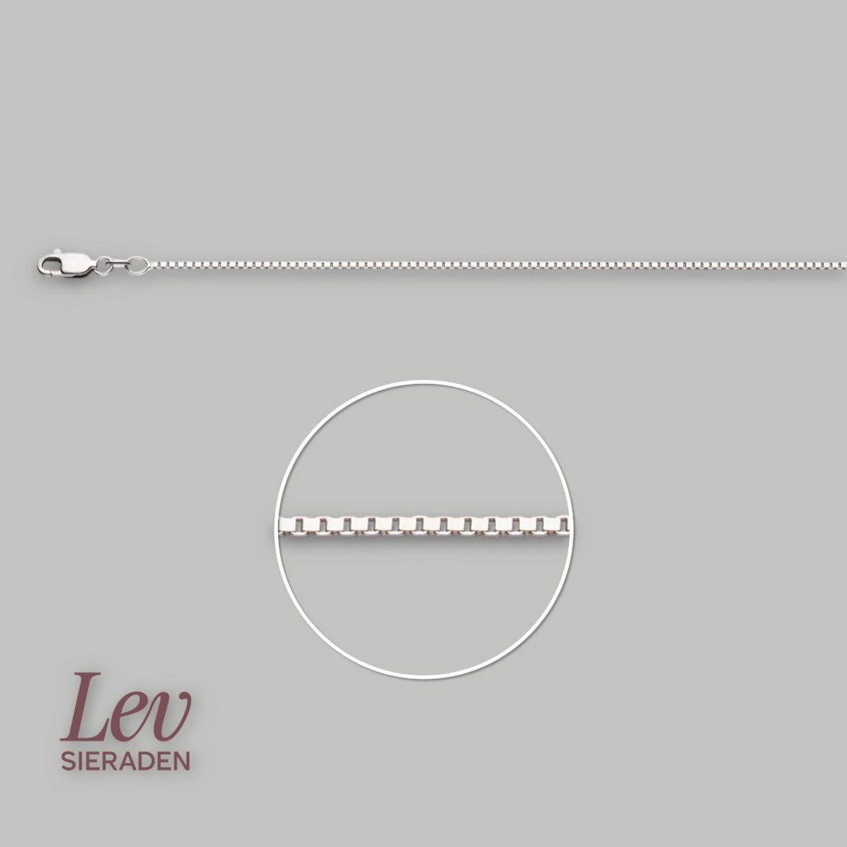 Lev Sieraden - 925 zilveren collier - venetiaans schakel - 1.2 mm 60 cm - Gerhodineerd 925 Zilver - Ketting