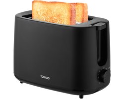 Tomado TBT1000B - Compacte broodrooster - Toaster - 2 lange sleuven - 7 standen - Zwart