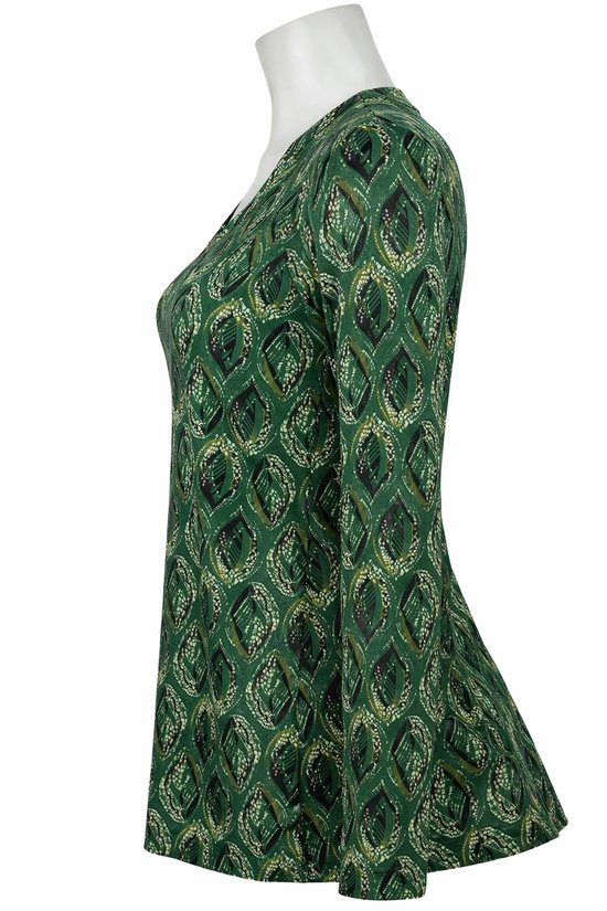 Angelle Milan - Vêtements de voyage pour femmes - Chemisier glamour vert - Respirant - Infroissable - Robe durable - En 5 tailles - Taille L