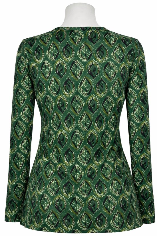 Angelle Milan - Vêtements de voyage pour femmes - Chemisier glamour vert - Respirant - Infroissable - Robe durable - En 5 tailles - Taille L