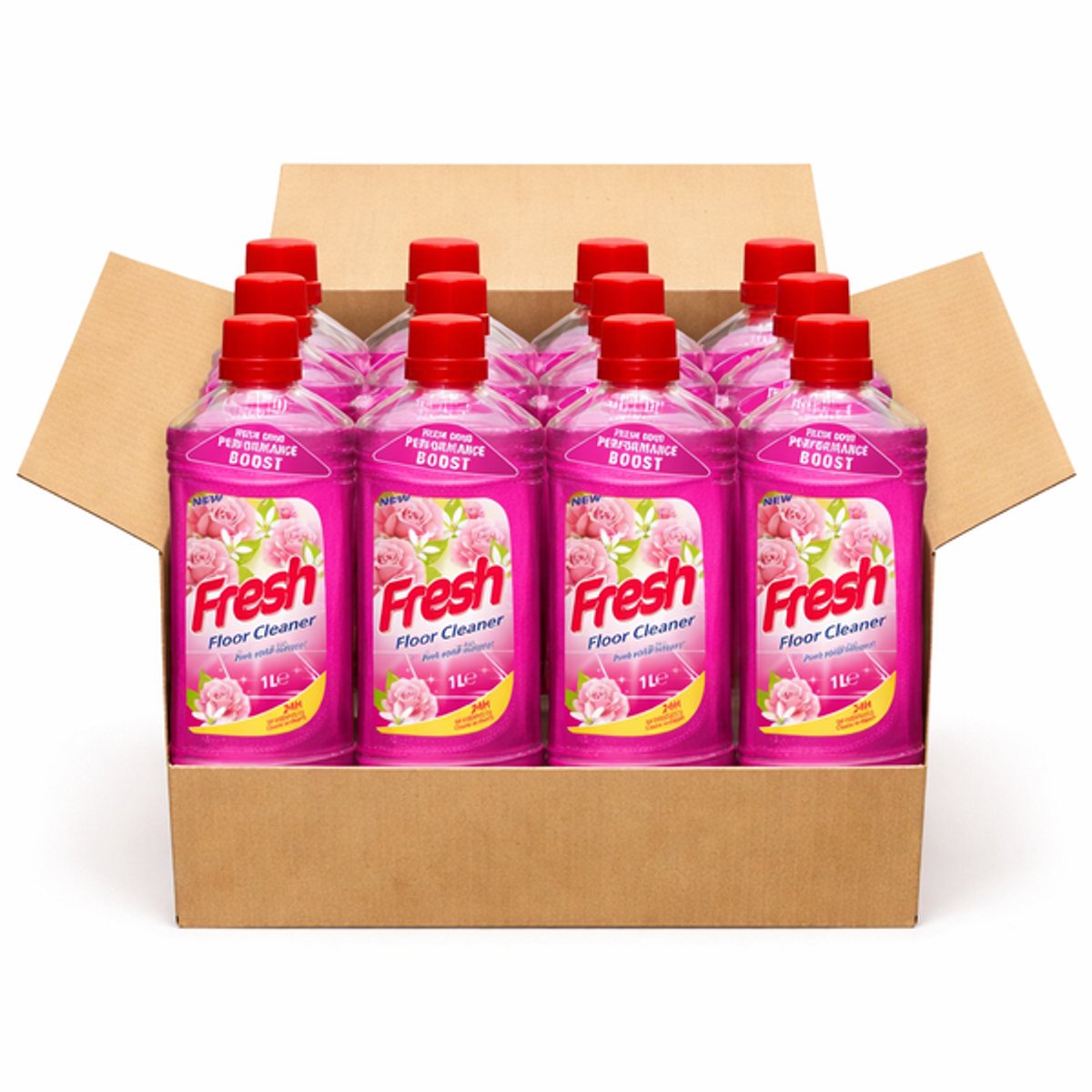 FRESH - Vloerreiniger - Roze - 12 x 1 liter