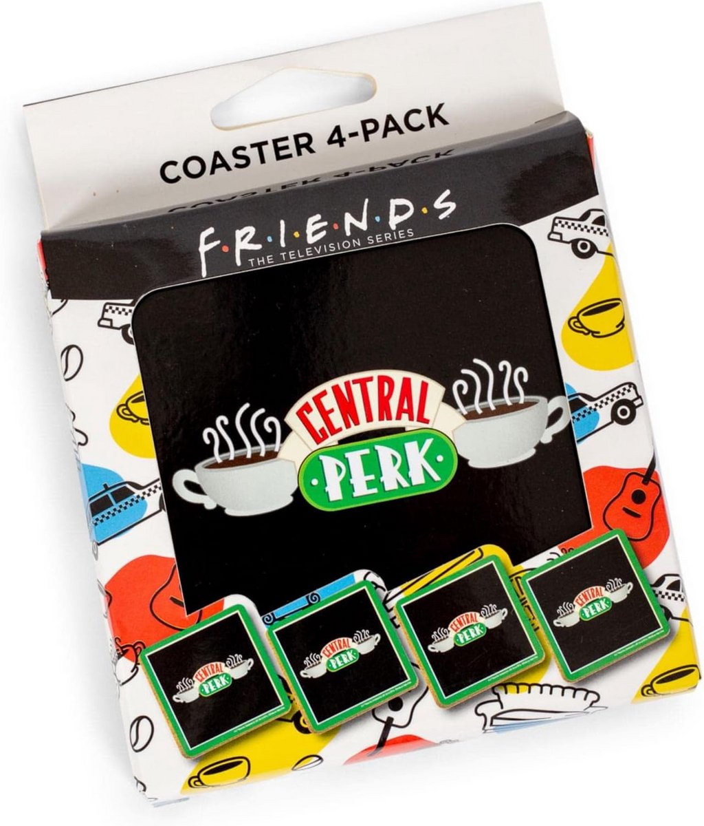 Set van 4 Grote Onderzetters met Iconisch Koffieshop Logo - Bescherm Uw Tafel