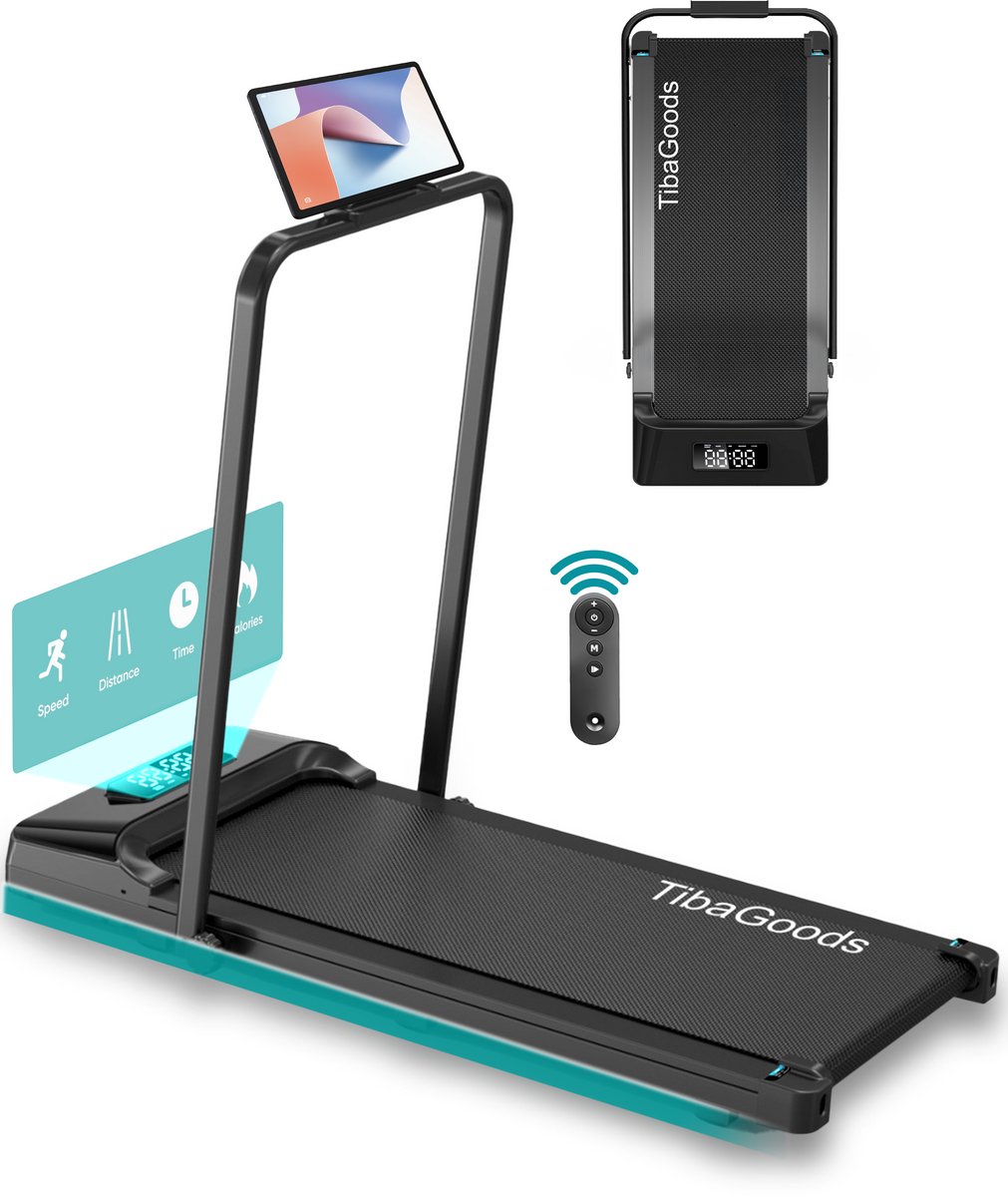 TibaGoods Premium Loopband Inklapbaar - 1 t/m 8 km/h - Walking pad - Hometrainer - Wandelband voor thuis - Loopband inklapbaar - Sport - Hardlopen