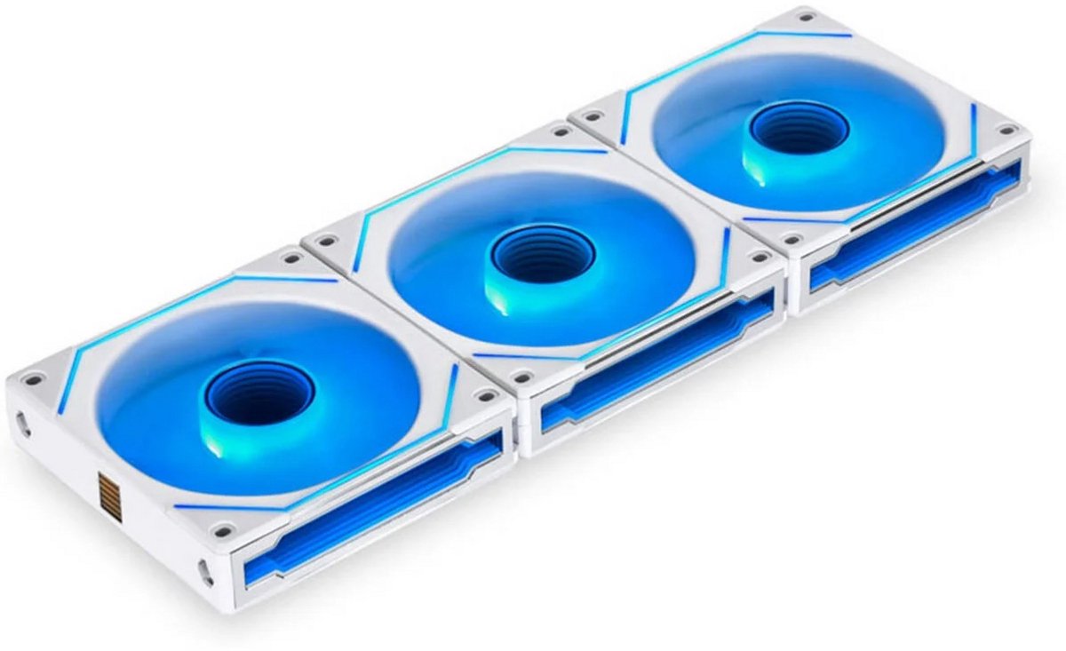 Lian Li UNI FAN SL-INF 120 ARGB Reverse Blade PWM White 3-pack - 3x 120mm - 200-2100 rpm - 32 dBA - incl. controller - 40 digital Adresseerbare RGB-LEDs - wit