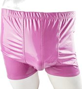 BamBella ® - Boxer short Maat L/XL Datex roze (Latex en stof SM kleding BDSM erotische heren kleding ondergoed lingerie onderbroek zwart