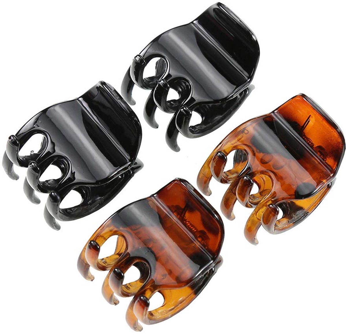 JeiibrZui Haarclips - Haarclips Met Klauw - Antislip Ontwerp Voor Alle Haartypes Gemakkelijk Op Te Steken - 4 Stuks - Dames En Meisjes Zwart