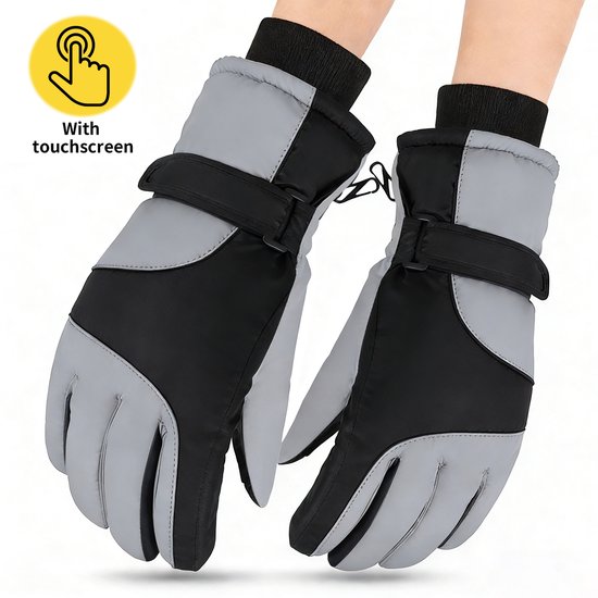 Winter skihandschoenen - Handschoenen voor stellen - Warm, winddicht, waterdicht en antislip - Geschikt voor fietsen en skiën - Verdikte en warme handschoenen, touchscreen-compatibel - Dames - 25cm x 11cm