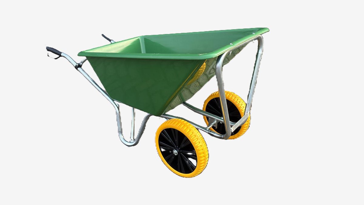 MM Kruiwagen 160 Liter Poly Met Verzinkt Onderstel En Anti-Lek Band