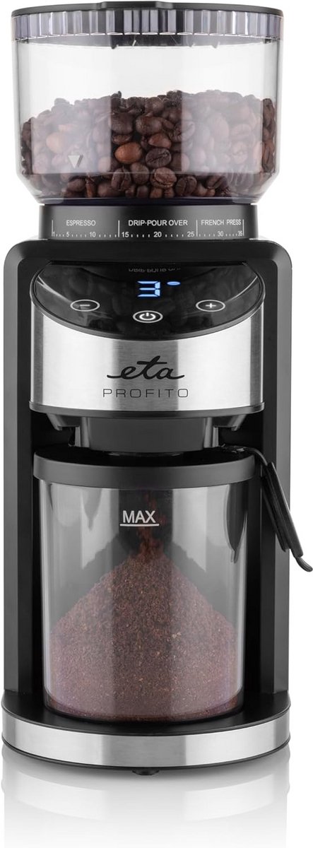 Professionele Koffiemolen met Conische Maalstenen - 200W - Instelbaar van Fijn tot Grof