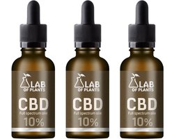 3 x CBD-olie 10% - Voordeelbundel – 3 x 10 ml – Premium kwaliteit – Full Spectrum