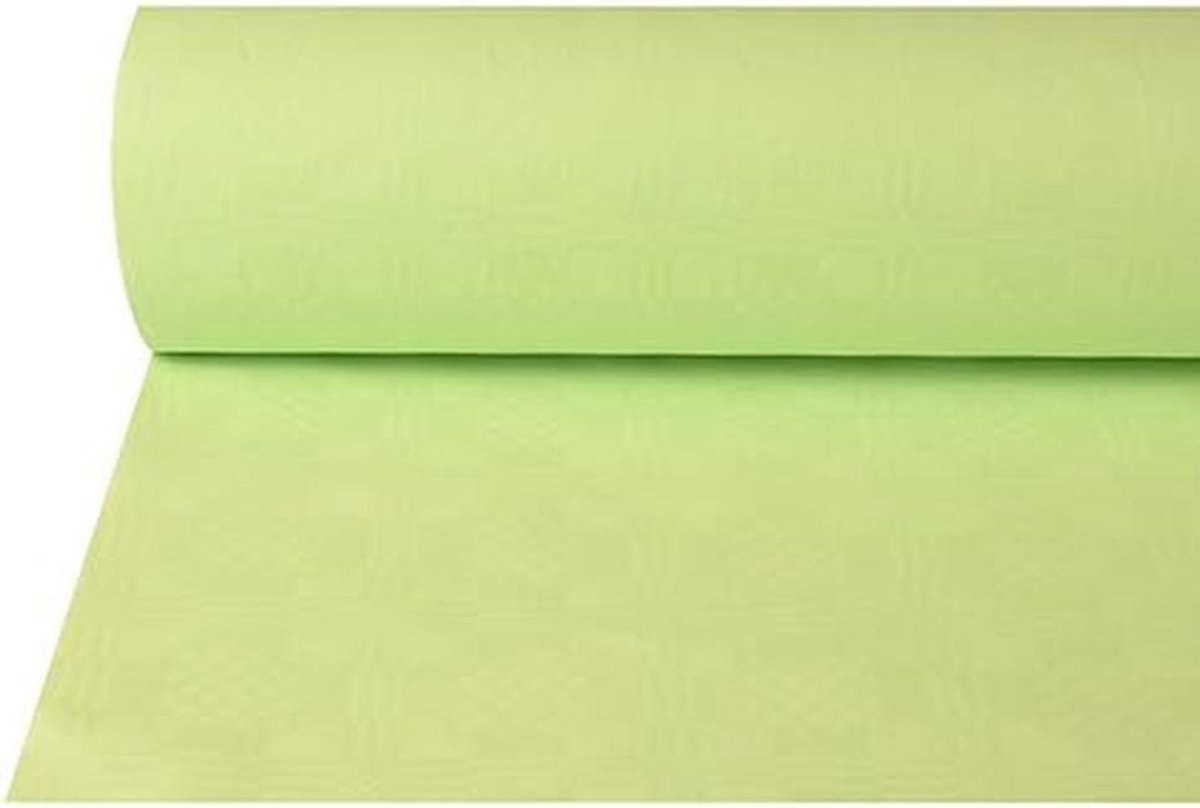 Damast Tafelloper 50 Meter Lang - Tafelkleedrol Pastelgroen