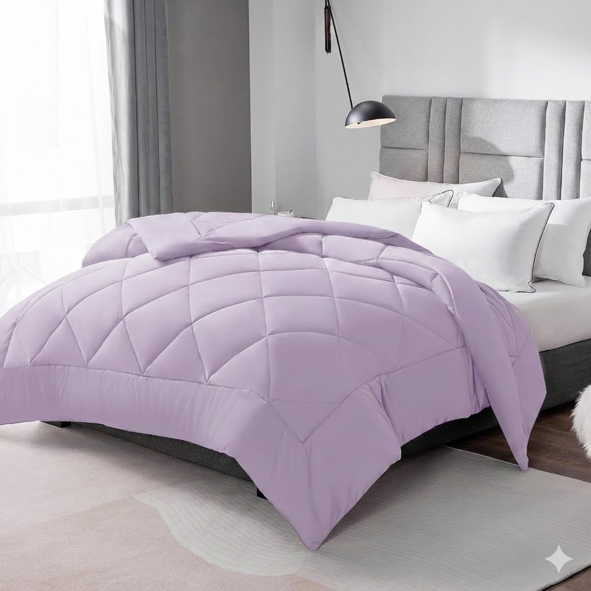 4-Seizoenen Dekbed Frans Bed 200x200 cm – Warm Microvezel – Violett
