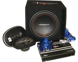 Complete Auto Audio Set met Subwoofer 1000W, 2-Kanaals Versterker en Bekabeling