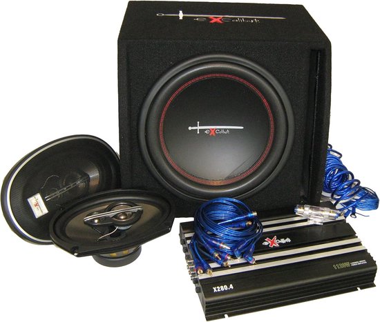 Complete Auto Audio Set met Subwoofer 1000W, 2-Kanaals Versterker en Bekabeling