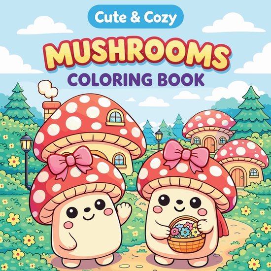 Cute & Cozy Mushroom Coloring Book - cover