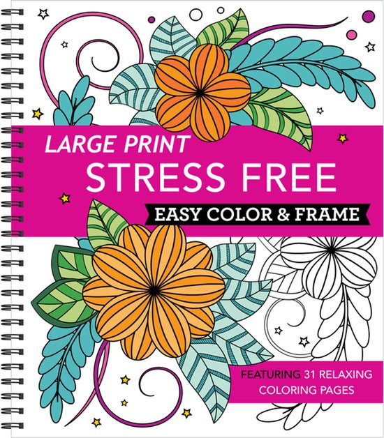 Color & Frame- Large Print Easy Color & Frame - Stress Free