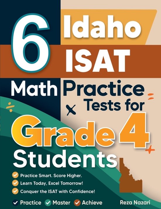 6 Idaho ISAT Grade 4 Math Practice Tests - cover