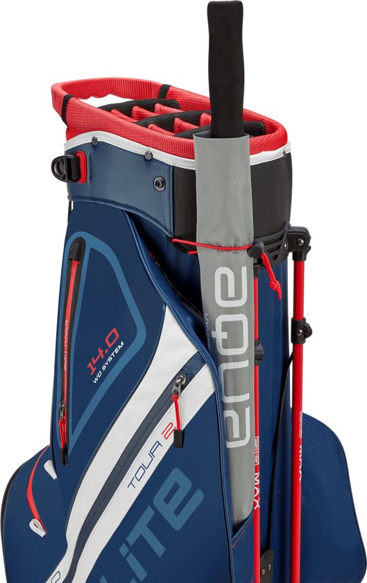 Big Max Dri Lite Hybrid Tour 2 - Waterwerende Golftas - Standbag - Navy Rood van Merkloos — afbeelding 3