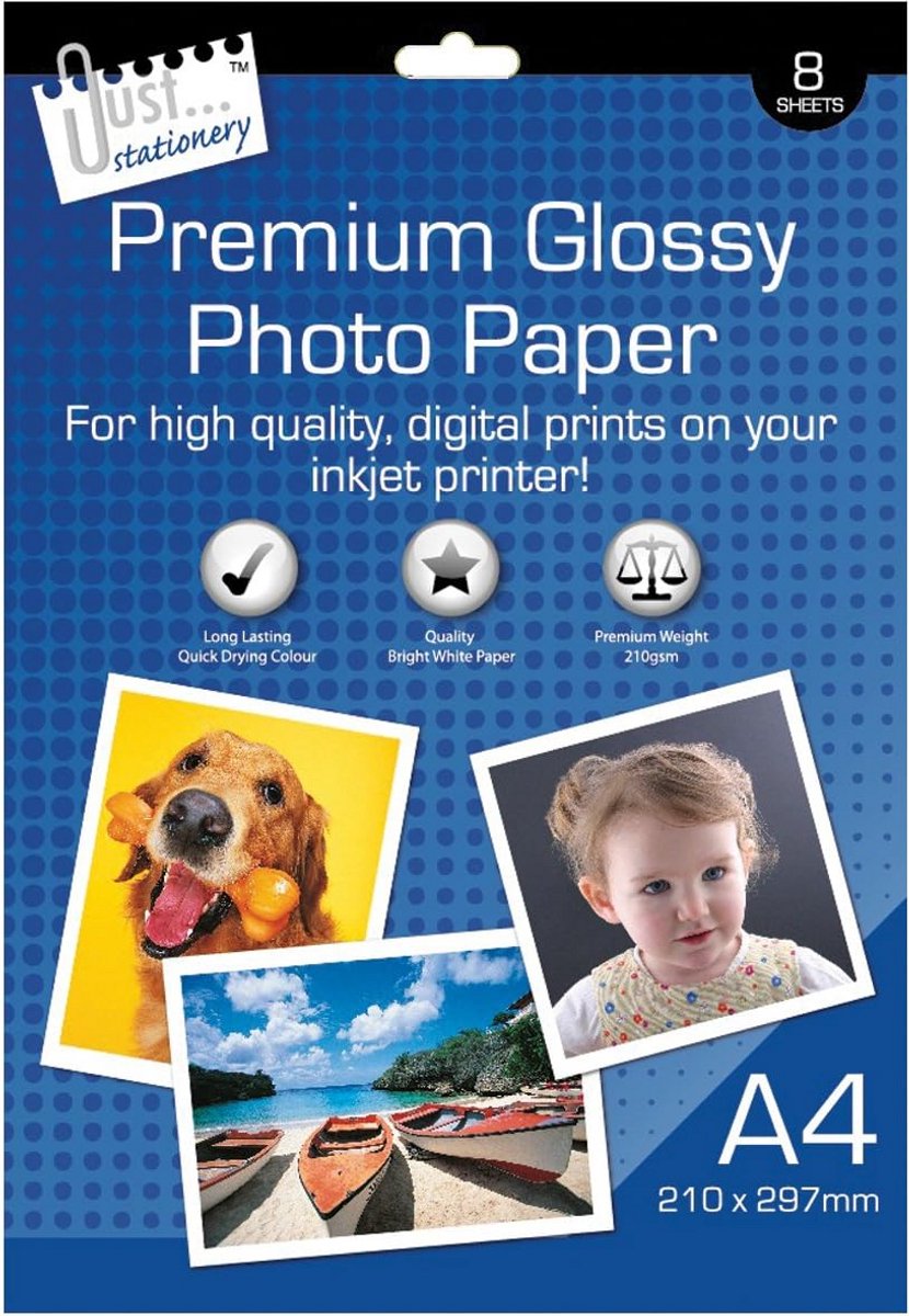 Glanzend Fotopapier A4 - 8 Vel voor Hoge Kwaliteit Prints