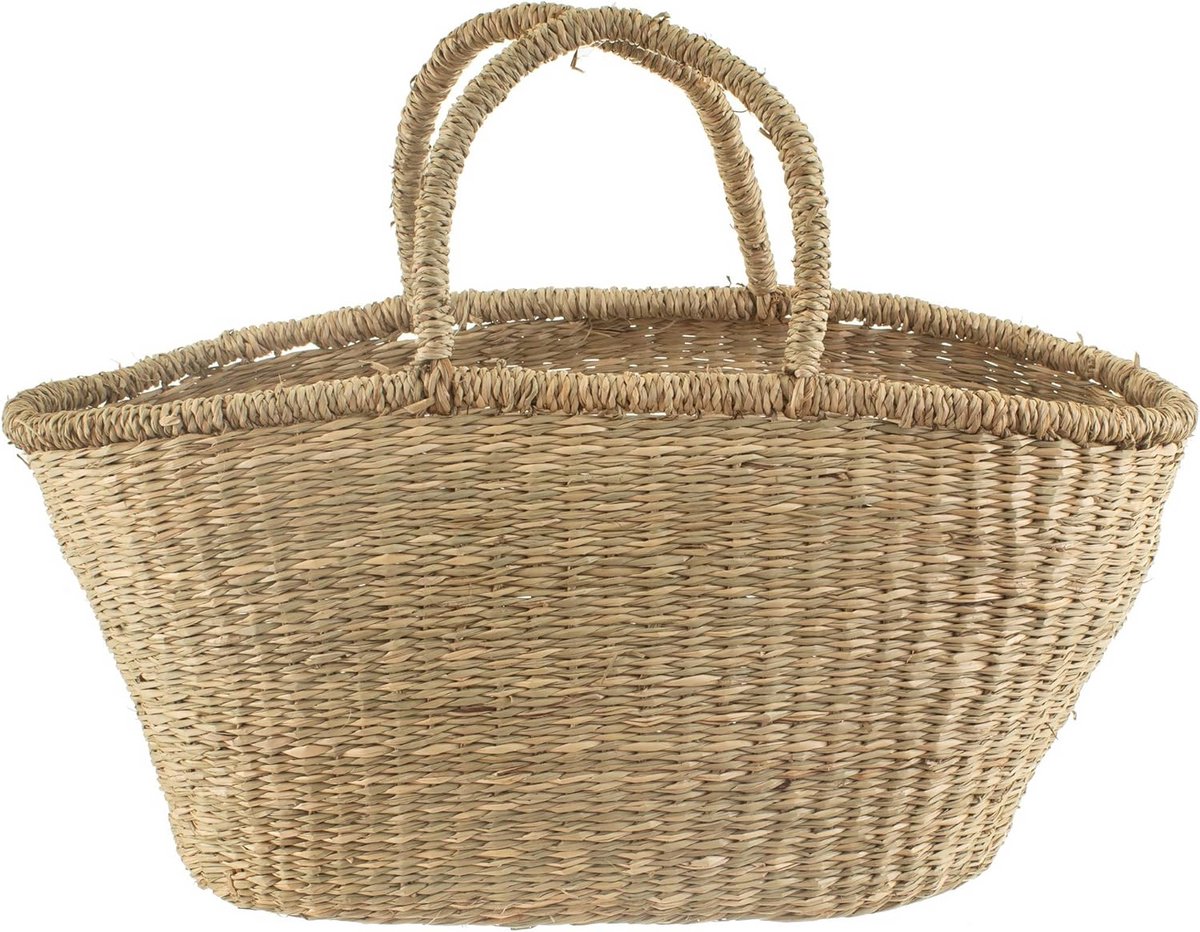 Grote Shopper Tas van Geweven Zeegras - Strandtas en Boodschappentas