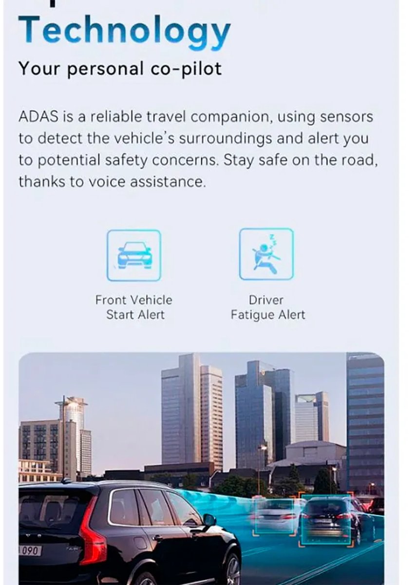 Dashcam voor Auto - 2K HD - 360° Draaibaar - Nachtvisie 2.0 - 5GHz Wi-Fi - ADAS Assistentie - DDPAI – foto 8