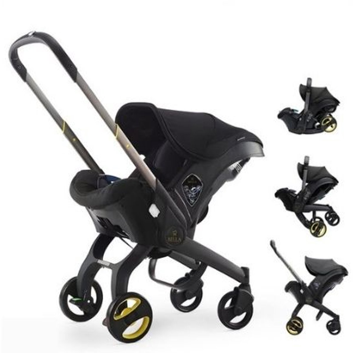 BELLA - Lichtgewicht - Autostoel en Buggy in één - Autostoel - Black - Nieuwste model - Kinderwagen - Baby - Buggy - kinderwagen 3 in 1