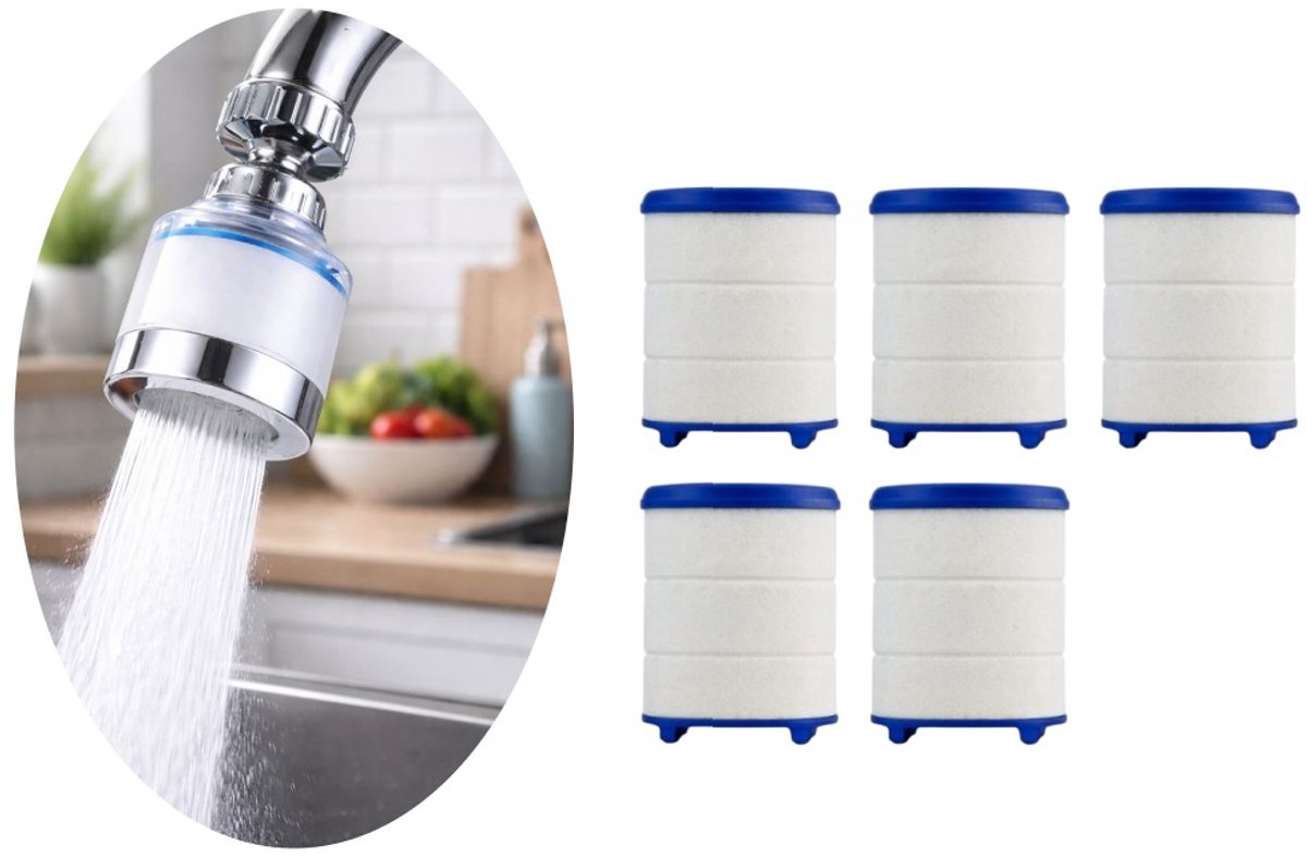 Goodz4All Navulling Waterfilter Kraan - Waterfilter Noodpakket - Water Filter Universele Navullingen 5 stuks