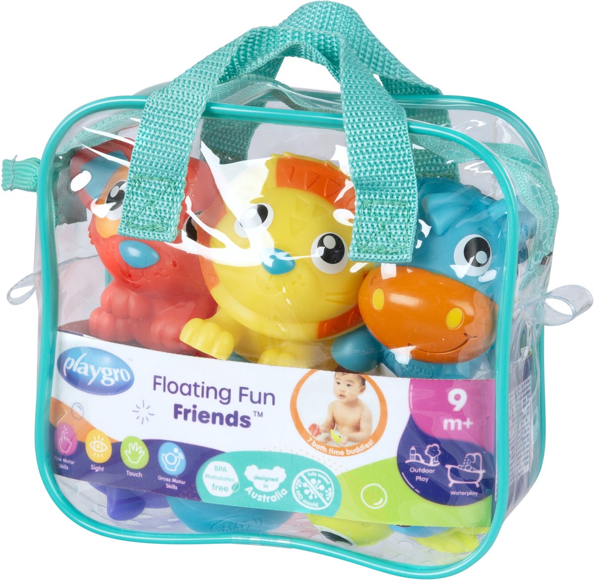 Playgro Badspeelgoed - Floating Fun Friends- badgeschenkset - Schimmelvrij - Badspeelgoed - waterspeelgoed baby - Waterspeelgoed Peuters - Baby Speelgoed - Waterspeelgoed - BPA vrij — afbeelding 4