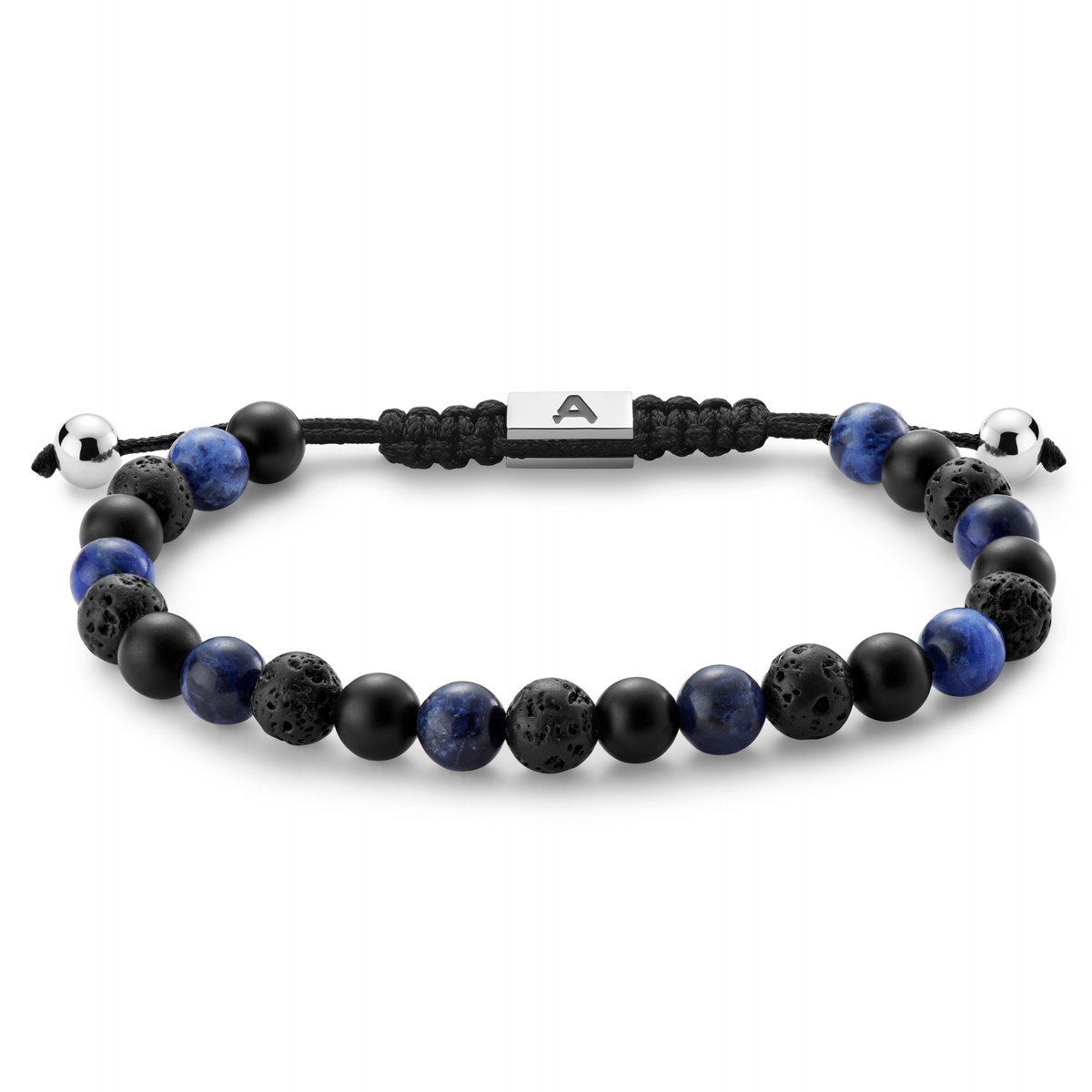 Sanatio 6 mm lavasteen, sodaliet en onyx armband