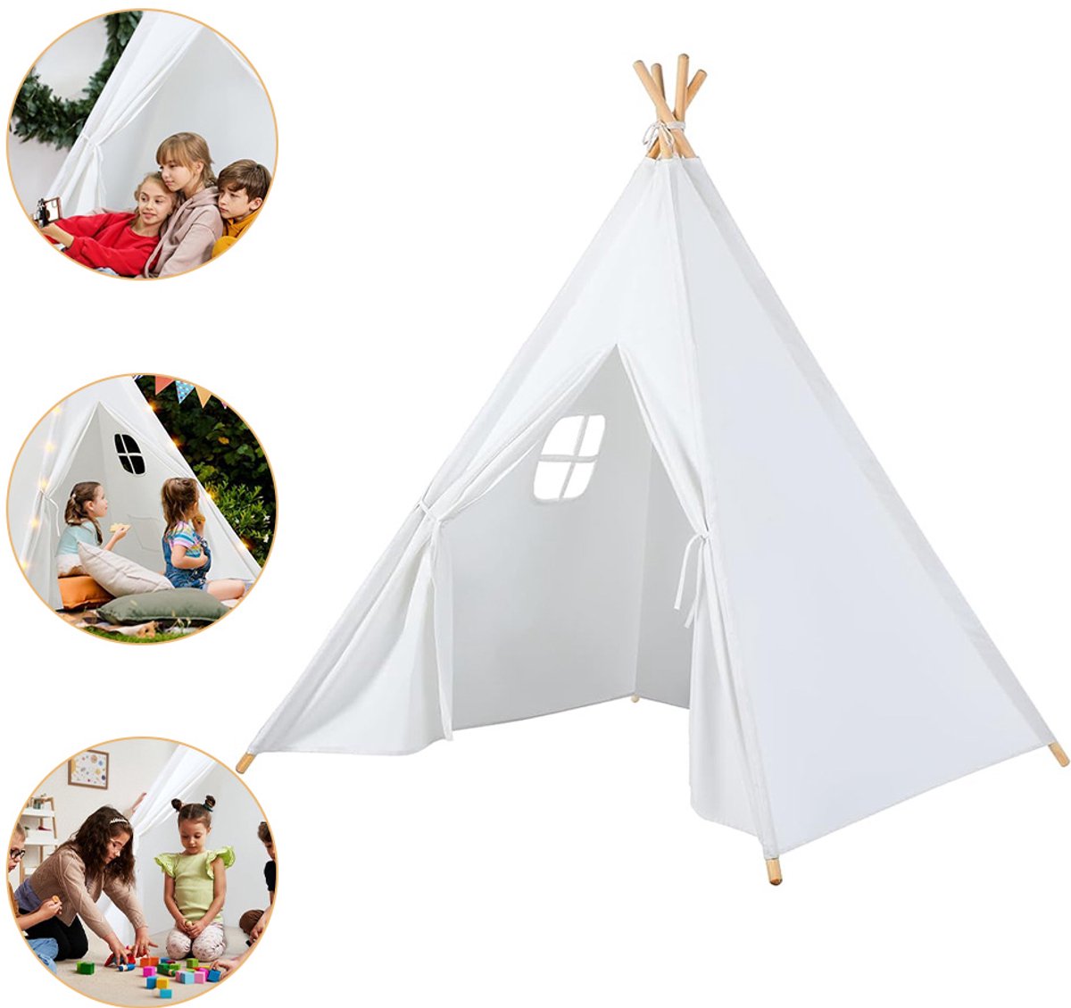 Speeltent - Tipi Tent - Speelhuisje - Tent voor kinderen - Wit